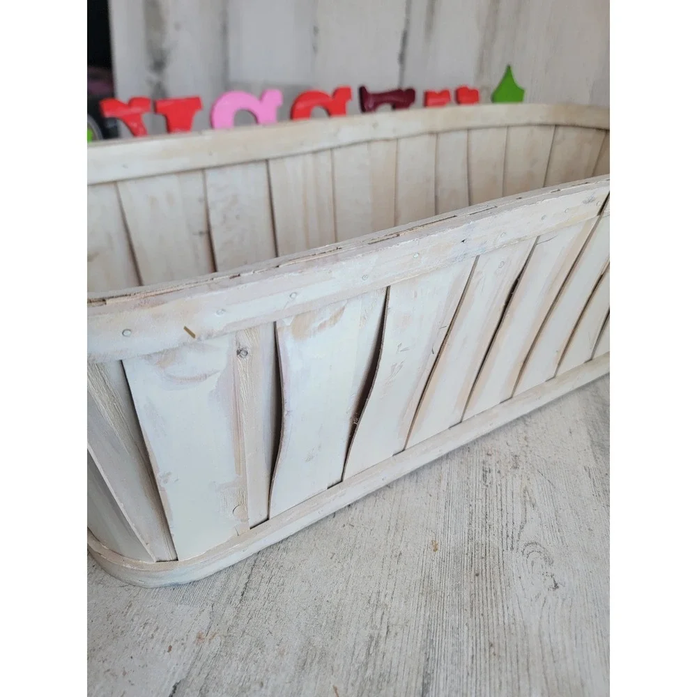 Merry Xmas large crate & barrel basket Mistletoe felt unique home container